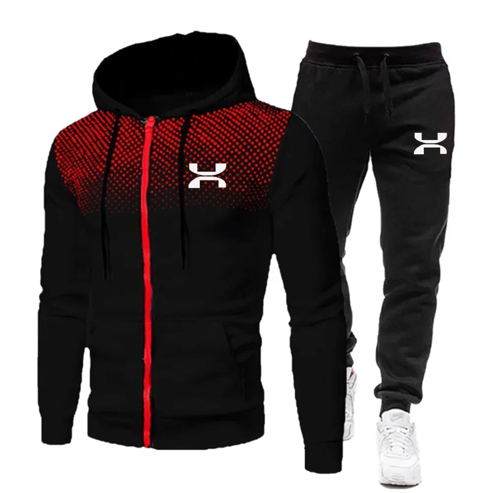 Conjunto de ropa deportiva de moda con capucha para hombre + pantalones largos, ropa deportiva para gimnasio, 2 piezas, ropa para correr de invierno, nuevo