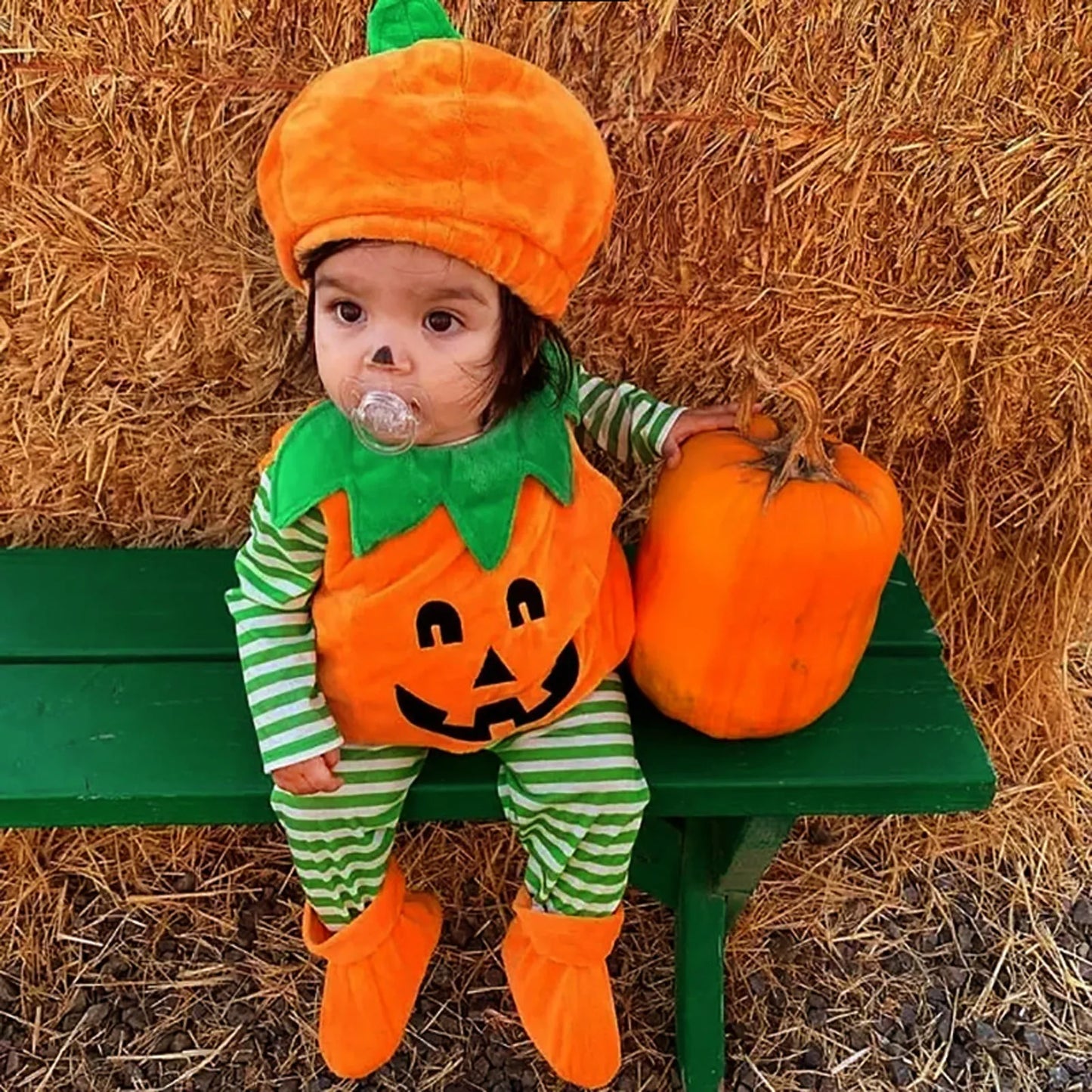 Disfraz de calabaza de Halloween para niños, sombrero de cosplay para bebés, niñas y niños, ropa de actuación escénica para fiestas navideñas, traje, regalos