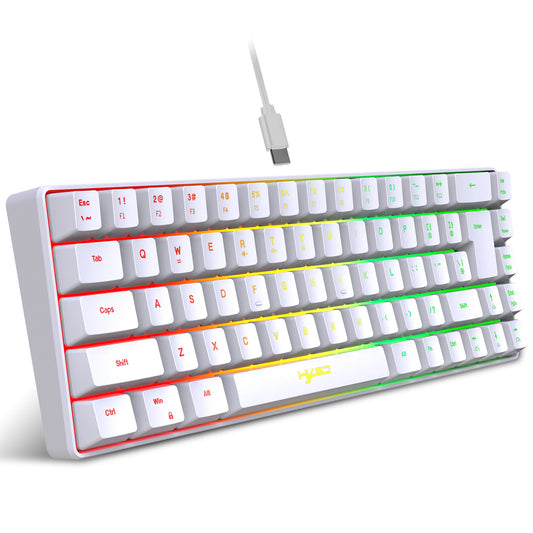 Teclado para juegos con cable USB de 68 teclas, portátil, con retroiluminación RGB de 20 teclas para computadoras portátiles con Windows