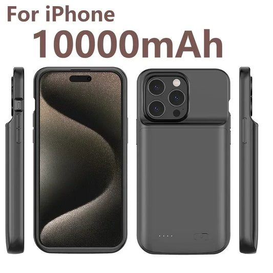 Nuevo cargador de batería de 10000 Mah para 14 15 12 11 X XS XR Pro Max 6 6S 7 8 Plus Estuche de batería Pow