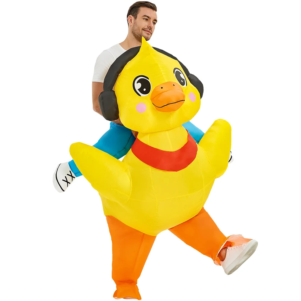 Disfraz inflable para adultos, divertido disfraz inflable de pato y pollo para Halloween, carnaval, disfraz de mascota de animal para hombres y mujeres