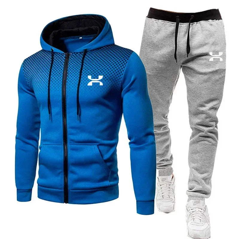 Conjunto de ropa deportiva de moda con capucha para hombre + pantalones largos, ropa deportiva para gimnasio, 2 piezas, ropa para correr de invierno, nuevo