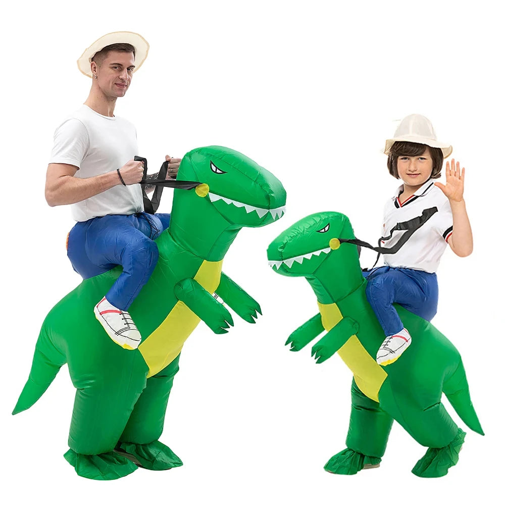 Disfraz inflable de dinosaurio para montar, disfraz divertido de dinosaurio para niñas, niños y adultos, Purim, Halloween