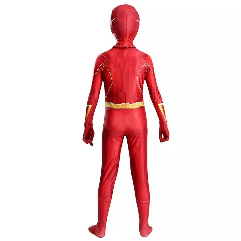 Disfraz de Flash Man para niños, mono de superhéroe para Halloween, mono de cosplay de Flash Man, capa para fiesta de carnaval, disfraces para niños y niñas