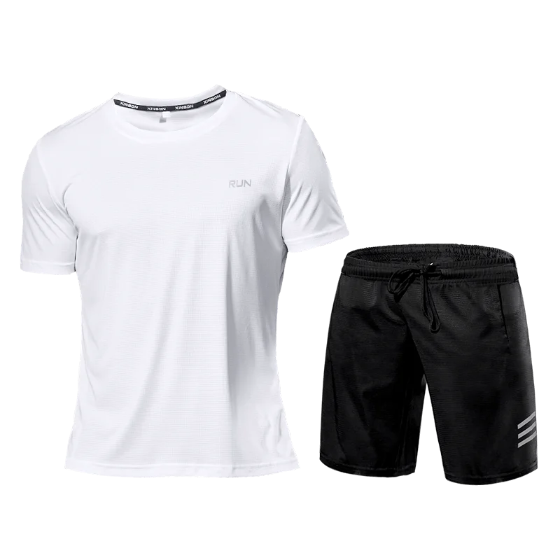 Conjunto de ropa deportiva para hombre, mallas deportivas, traje de entrenamiento, chándal para hombre, camiseta para correr, gimnasio, pantalones cortos, ropa deportiva