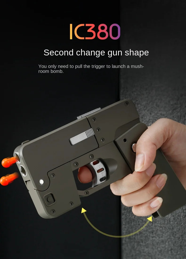 Nuevo teléfono móvil plegable Apple, pistola de balas blandas, juguete de imitación para niños, pistola Nerf, pistolas de juguete, pistola falsa, juguete divertido de regalo