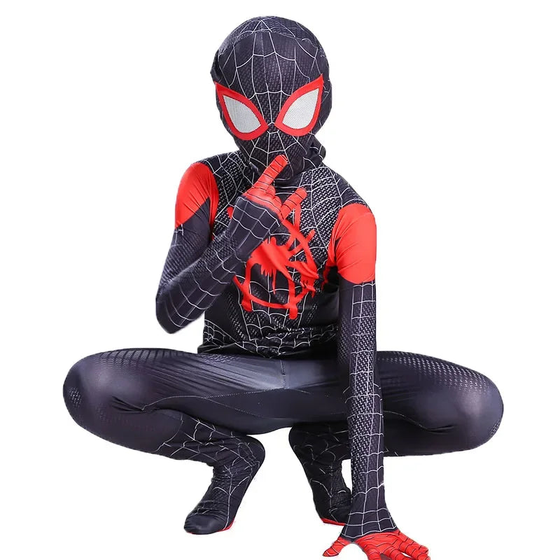 Nuevo disfraz de cosplay, mono Zentai de Halloween, conjunto de mono de superhéroe Peter Parker para niños