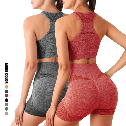 Conjunto de yoga, pantalones cortos de gimnasio, sujetadores deportivos para mujer, tops de entrenamiento para mujer, ropa de yoga, leggings de fitness, conjunto de gimnasio, conjuntos de yoga sin costuras