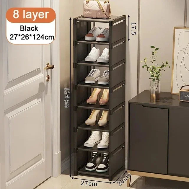 Organizador de zapatos de múltiples capas, organizador de zapatos, estante para ahorrar espacio para pared, estante apilable, gabinete de ahorro ajustable