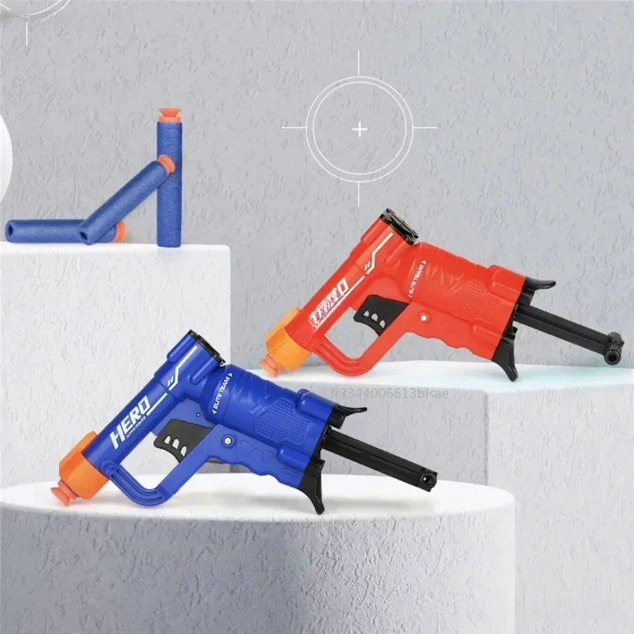 La más nueva mini pistola de balas blandas, de carga manual, adecuada para balas Nerf, pistola de juguete, pistola de dardos para niños, pistolas de juguete, regalo de Navidad