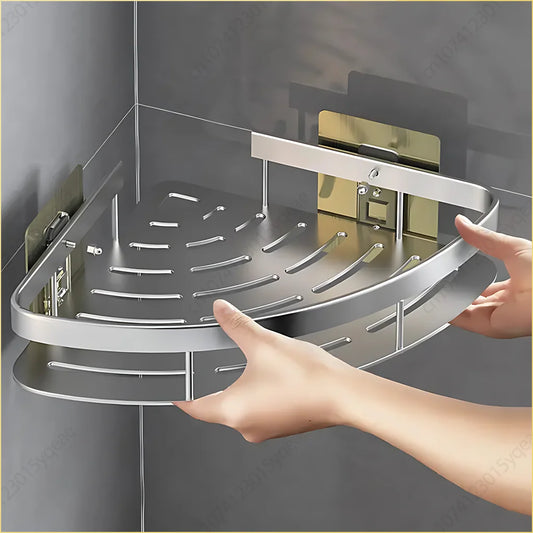 Estante de baño Organizador de almacenamiento de cocina Estante de champú de aleación de aluminio Estante de ducha Accesorios de baño Estante sin taladro