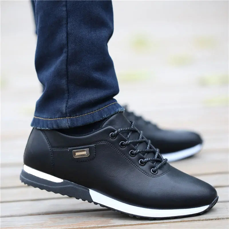 Zapatos casuales de negocios de cuero  para hombre, zapatillas transpirables para exteriores, mocasines de moda para hombre, calzado para caminar, tenis femeninos