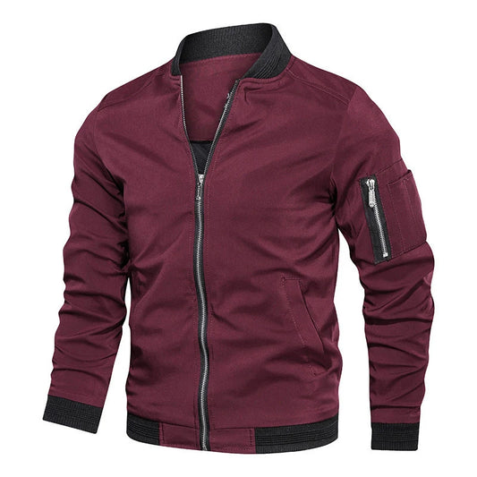 Chaqueta bomber de primavera y otoño para hombre, chaqueta ligera e informal para hombre, cortavientos deportivo, abrigo con cremallera y bolsillos, ropa