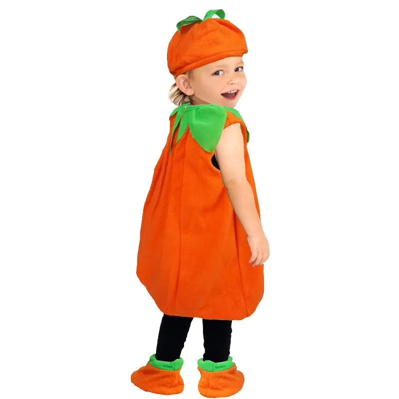 Disfraz de calabaza de Halloween para niños, sombrero de cosplay para bebés, niñas y niños, ropa de actuación escénica para fiestas navideñas, traje, regalos