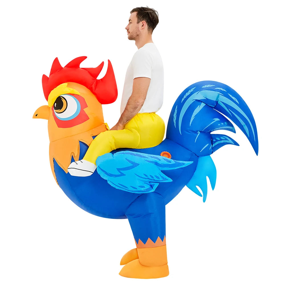 Disfraz inflable de gallo, flamenco y caballo para adultos, disfraz de anime, para carnaval, fiesta de Halloween, disfraces de cosplay para hombre y mujer