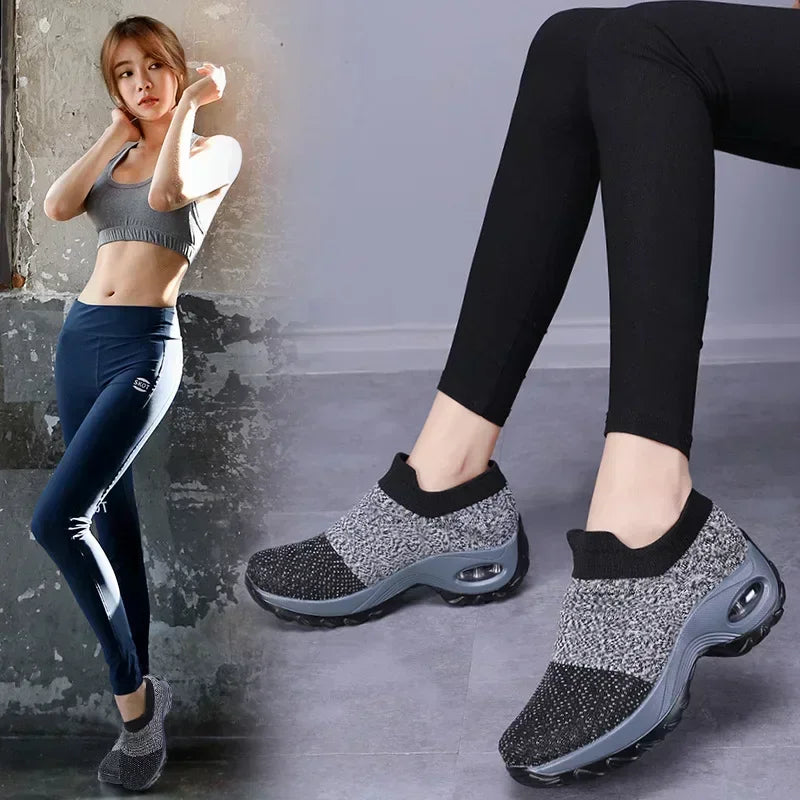 Zapatillas de deporte para mujer, versátiles, ortopédicas, con plataforma, informales, antideslizantes y resistentes al desgaste