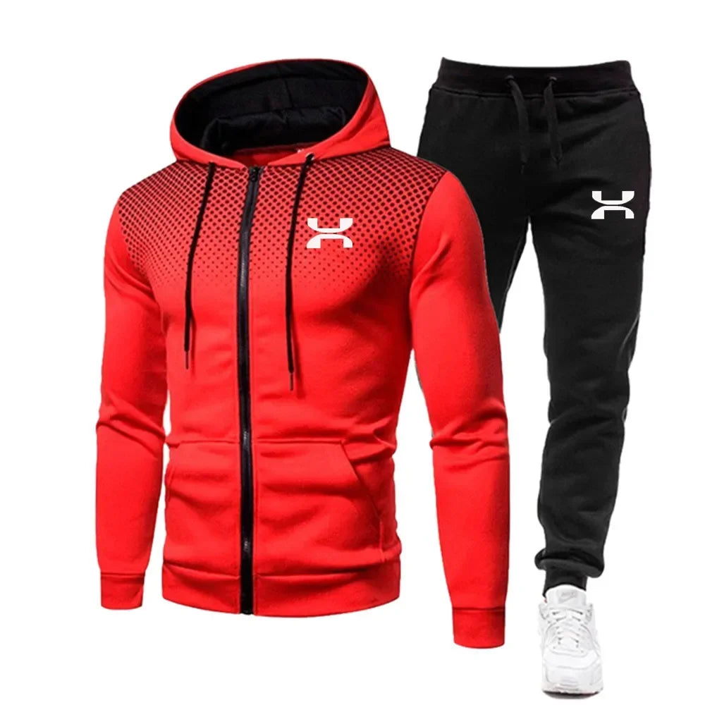 Conjunto de ropa deportiva de moda con capucha para hombre + pantalones largos, ropa deportiva para gimnasio, 2 piezas, ropa para correr de invierno, nuevo