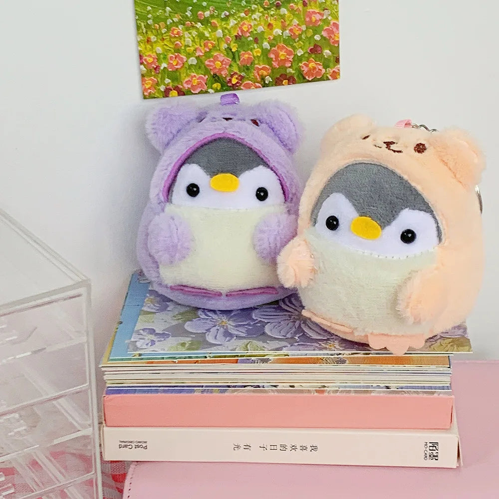 Lindo llavero de muñeco de peluche de pingüino, animal de dibujos animados, pingüino de peluche, llavero de coche para niña kawaii, colgante para pareja, regalos para niños