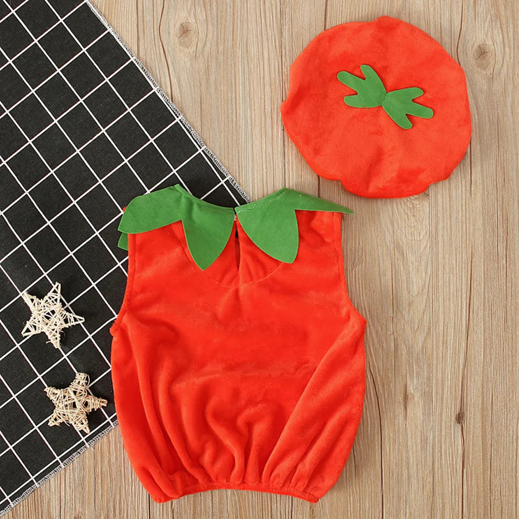 Disfraz de bebé, mono de calabaza para niños con sombrero, mono de una pieza informal de verano para niños y niñas, mono de Halloween de 0 a 5 años