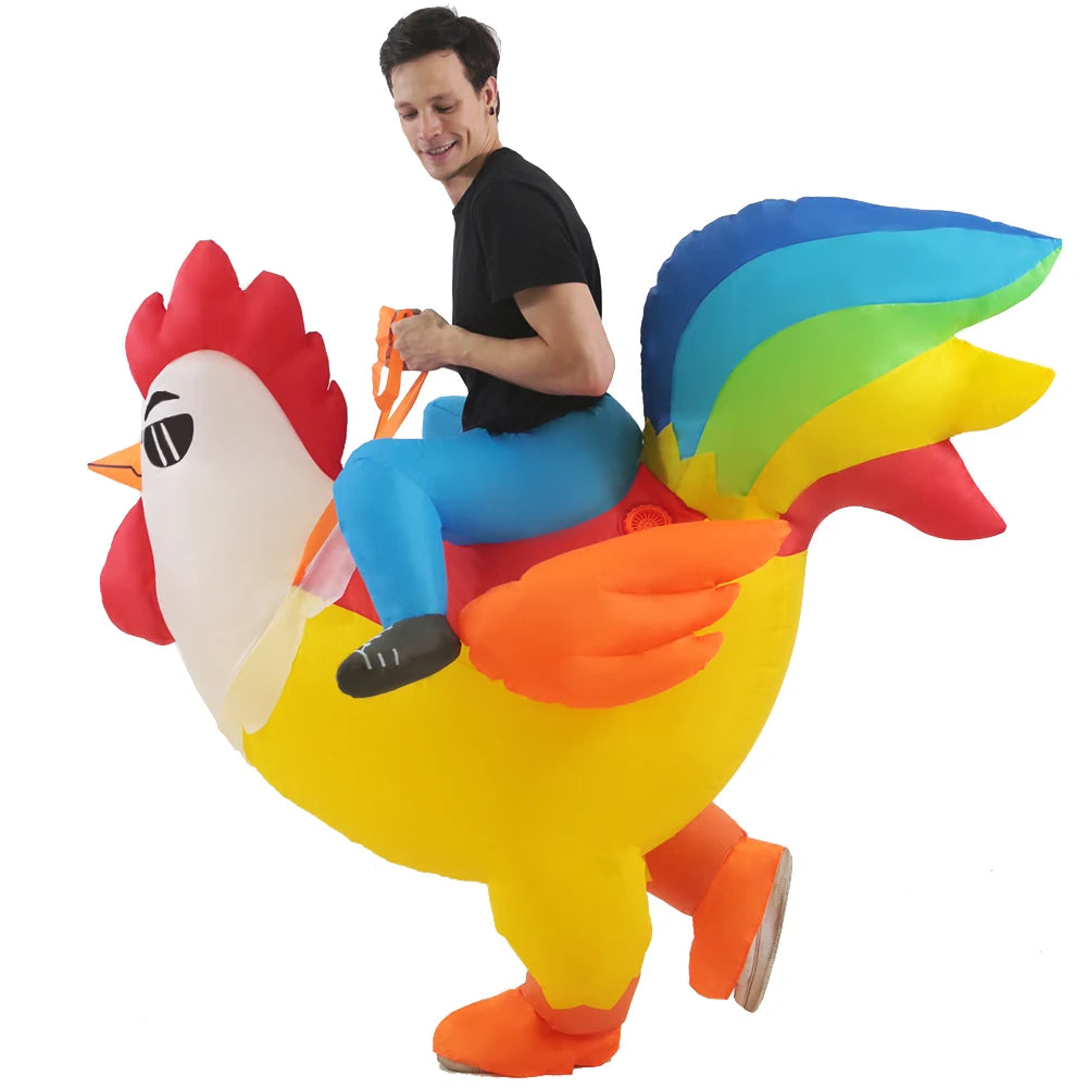 Disfraz inflable de gallo, flamenco y caballo para adultos, disfraz de anime, para carnaval, fiesta de Halloween, disfraces de cosplay para hombre y mujer