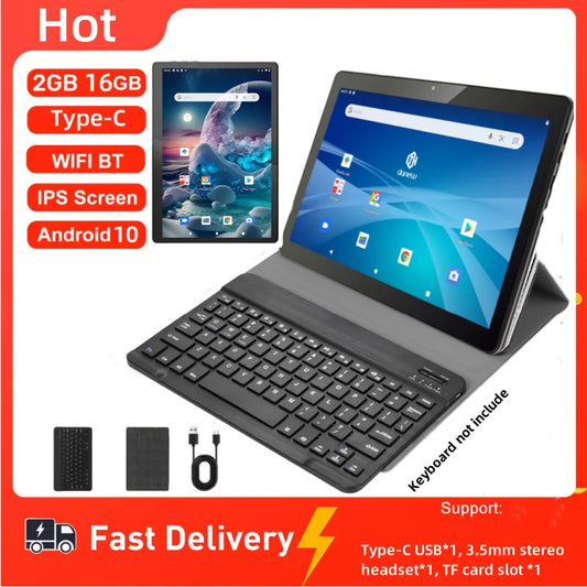 Tablet PC Android 10 WIFI de 10,1 PULGADAS RAM 2 GB DDR 16 GB ROM D1019 Batería 5000 mAh 1 * 1 x Tipo-C Quad Core 1280 x 800 IPS