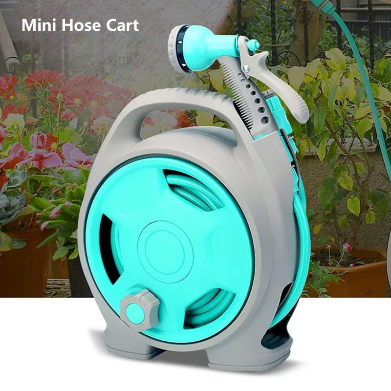 Mini Hose Car Watering Hose Reels For Garden and Vegetable Patch Water Gun Garden Sprayer Pressure Washer Home Storage Convenien