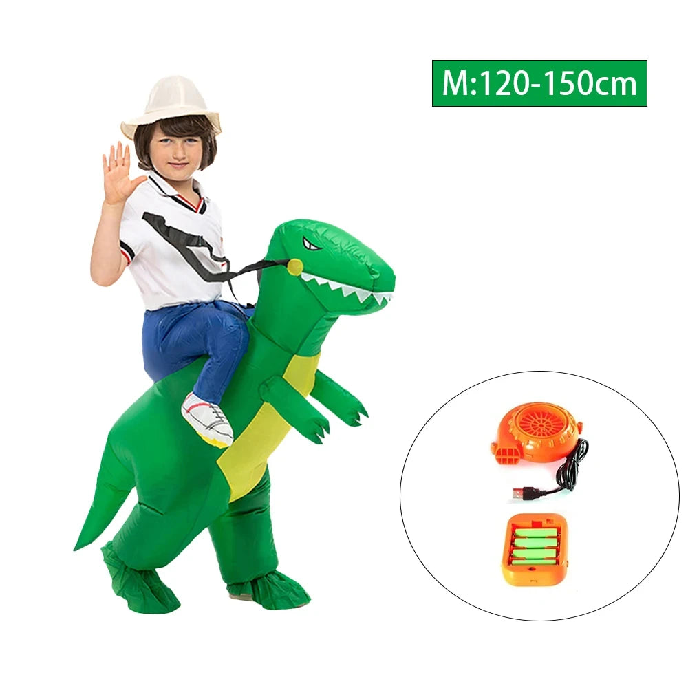 Disfraz inflable de dinosaurio para montar, disfraz divertido de dinosaurio para niñas, niños y adultos, Purim, Halloween