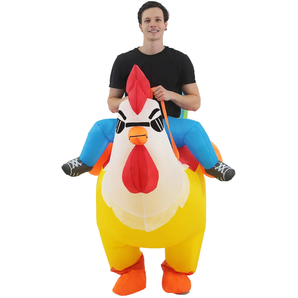 Disfraz inflable de gallo, flamenco y caballo para adultos, disfraz de anime, para carnaval, fiesta de Halloween, disfraces de cosplay para hombre y mujer