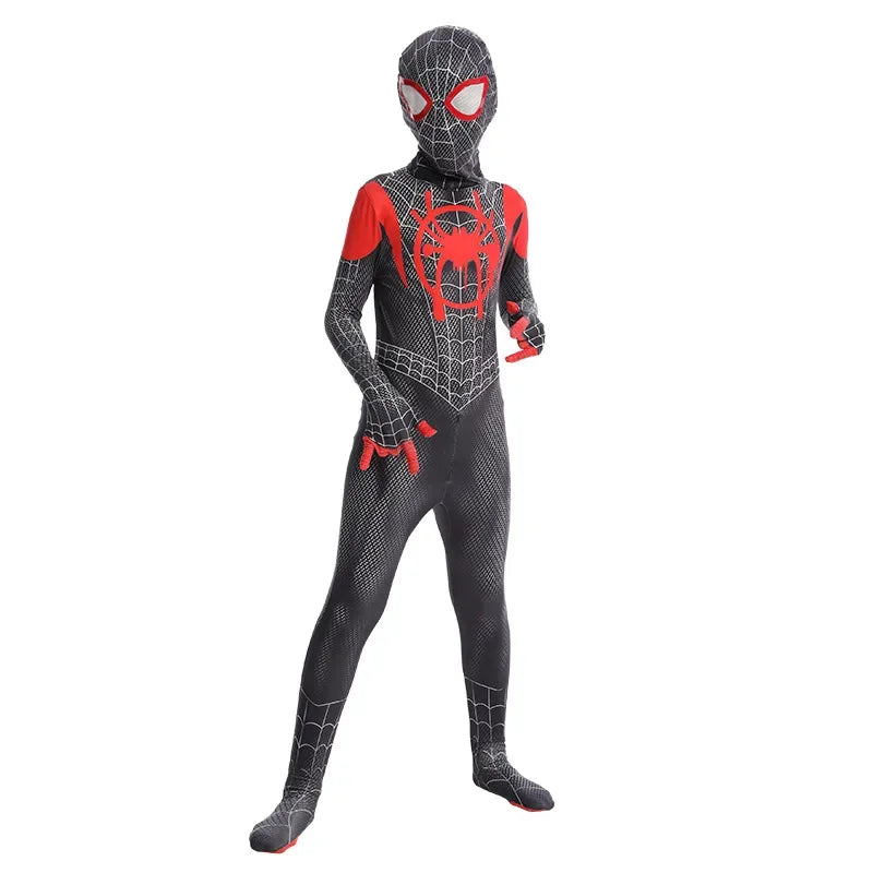 Nuevo disfraz de cosplay, mono Zentai de Halloween, conjunto de mono de superhéroe Peter Parker para niños