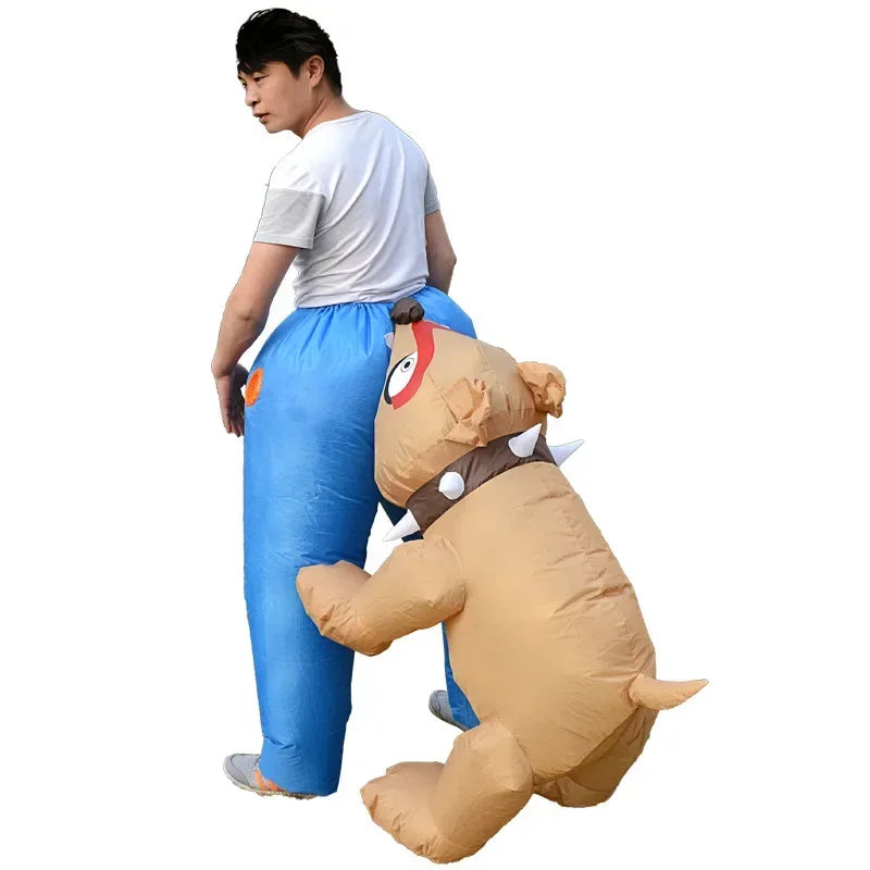 Nuevo disfraz inflable de perro que muerde el trasero, juguete divertido para Navidad y Halloween, ropa para exteriores llamativa para regalos de adultos