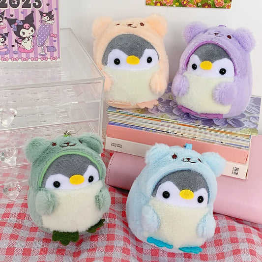 Lindo llavero de muñeco de peluche de pingüino, animal de dibujos animados, pingüino de peluche, llavero de coche para niña kawaii, colgante para pareja, regalos para niños