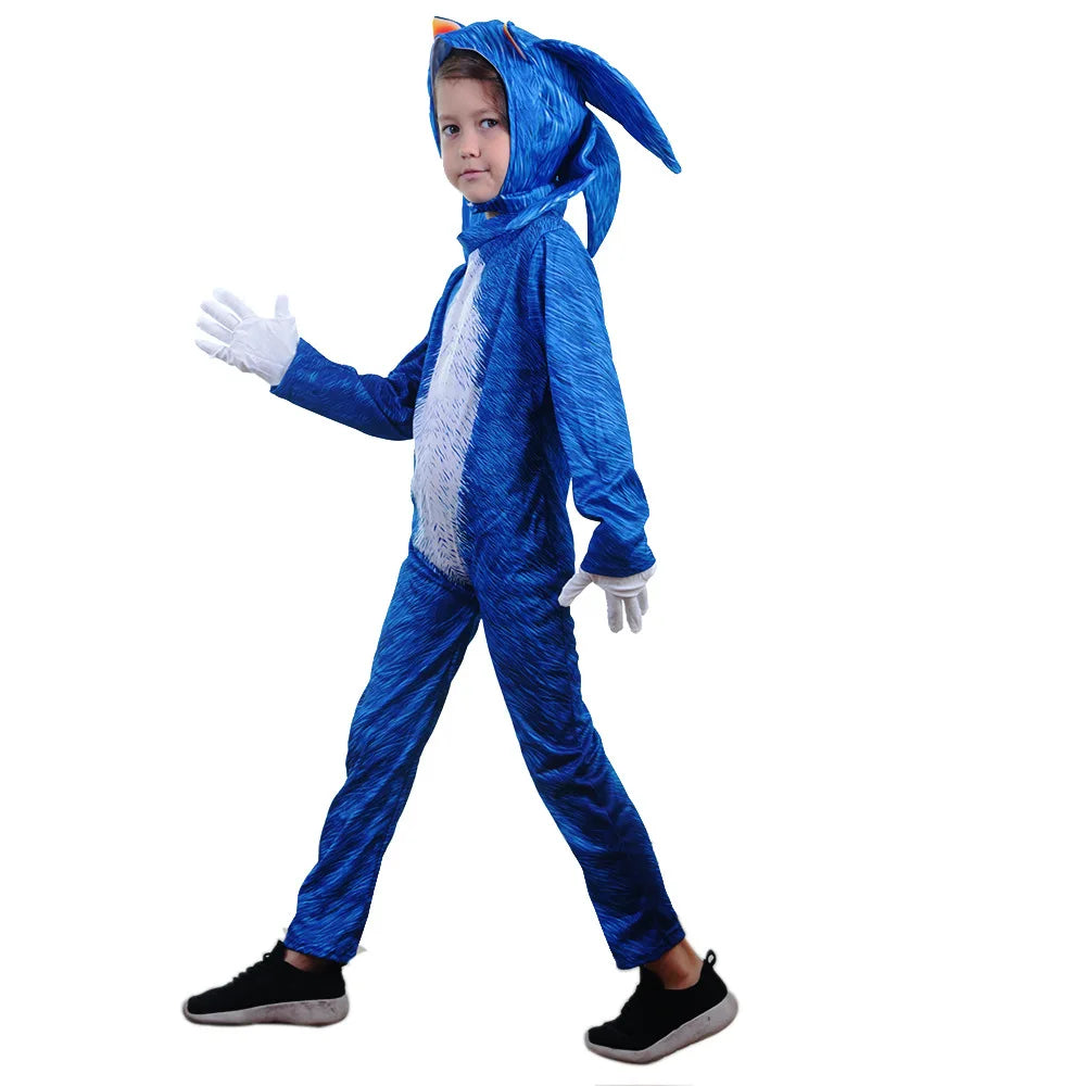 Disfraz de erizo de lujo para niños de Halloween, traje de cosplay, mono de dibujos animados, disfraz de juego de simulación, unisex