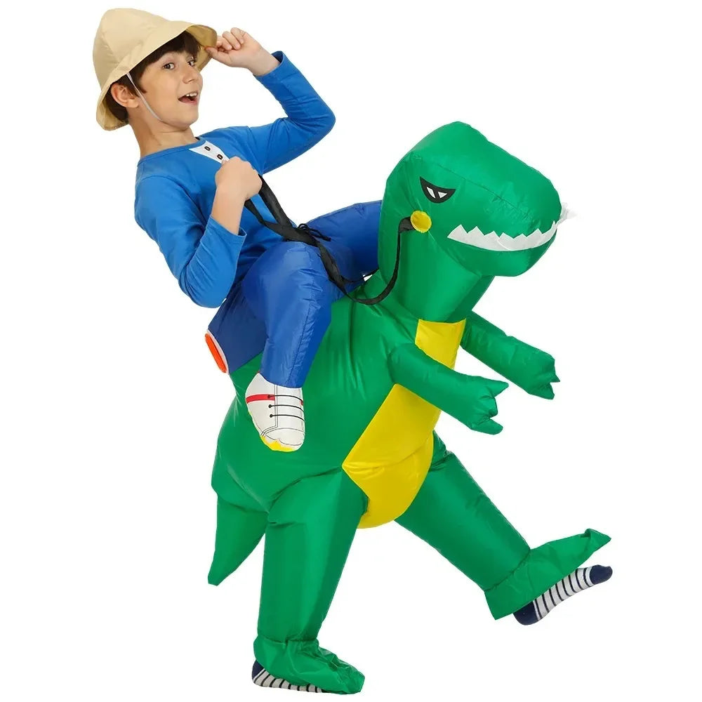 Disfraz inflable de dinosaurio para montar, disfraz divertido de dinosaurio para niñas, niños y adultos, Purim, Halloween