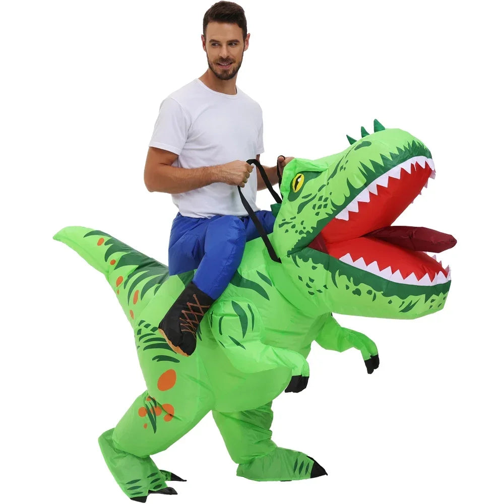 Disfraz de dinosaurio inflable para adultos, divertido disfraz de dinosaurio inflable para hombres y mujeres, para Halloween, Purim, carnaval, fiesta de disfraces