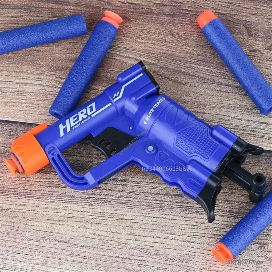 La más nueva mini pistola de balas blandas, de carga manual, adecuada para balas Nerf, pistola de juguete, pistola de dardos para niños, pistolas de juguete, regalo de Navidad