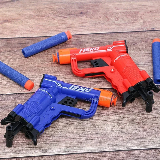 La más nueva mini pistola de balas blandas, de carga manual, adecuada para balas Nerf, pistola de juguete, pistola de dardos para niños, pistolas de juguete, regalo de Navidad