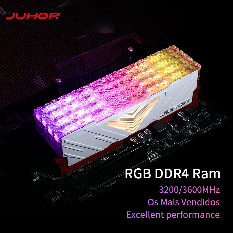 Memoria Ram RGB DDR4 8GBX2 16GBX2 3200MHz 3600MHz Kit Doble canal Impresionante Memoria Ram de Escritorio