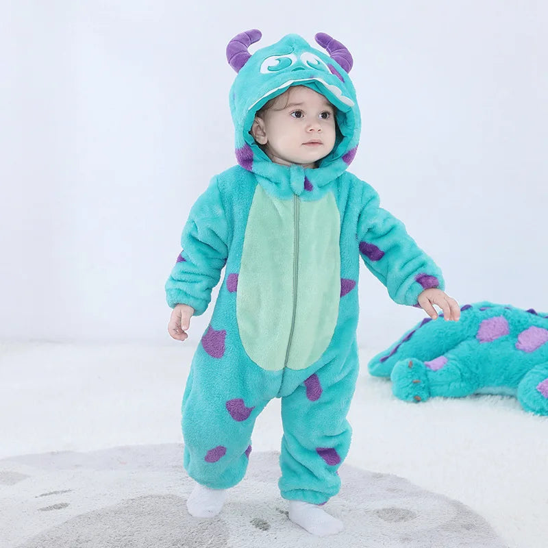 Mameluco azul cálido para bebé Sully, ropa para recién nacidos, niño y niña, disfraces de vaca para Halloween, traje de dibujos animados para niño pequeño, lindo de 0 a 3 años