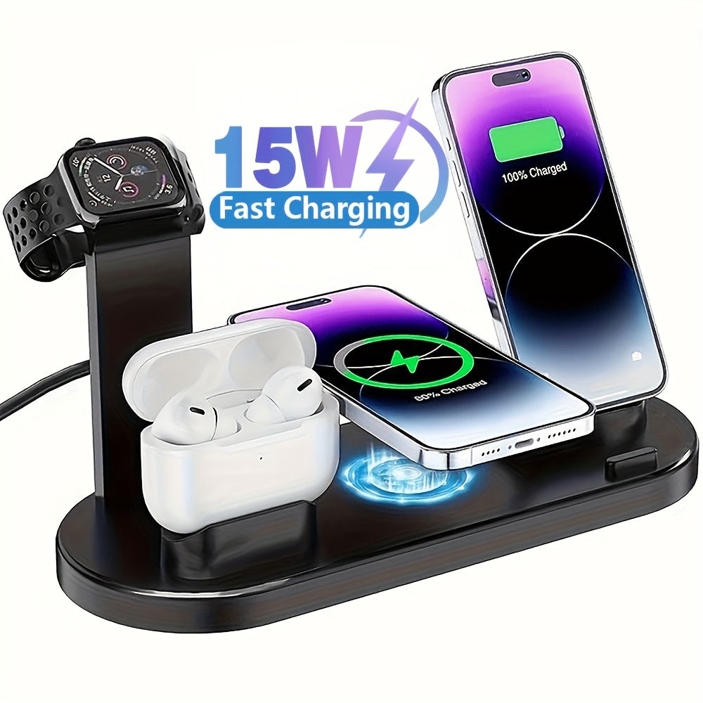 Cargador inalámbrico de carga rápida adecuado para iPhone/iWatch/AirPods