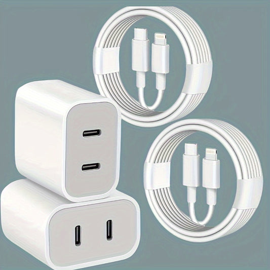 Cargador de pared rápido de 20 W de la policía de EE. UU., puerto dual USB y tipo C para iPhone, cable de carga, adaptador de corriente para teléfono móvil, cargador de viaje